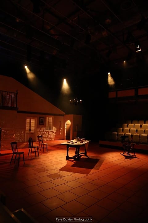 Concert lighting — vertical portrait of the stage in colour